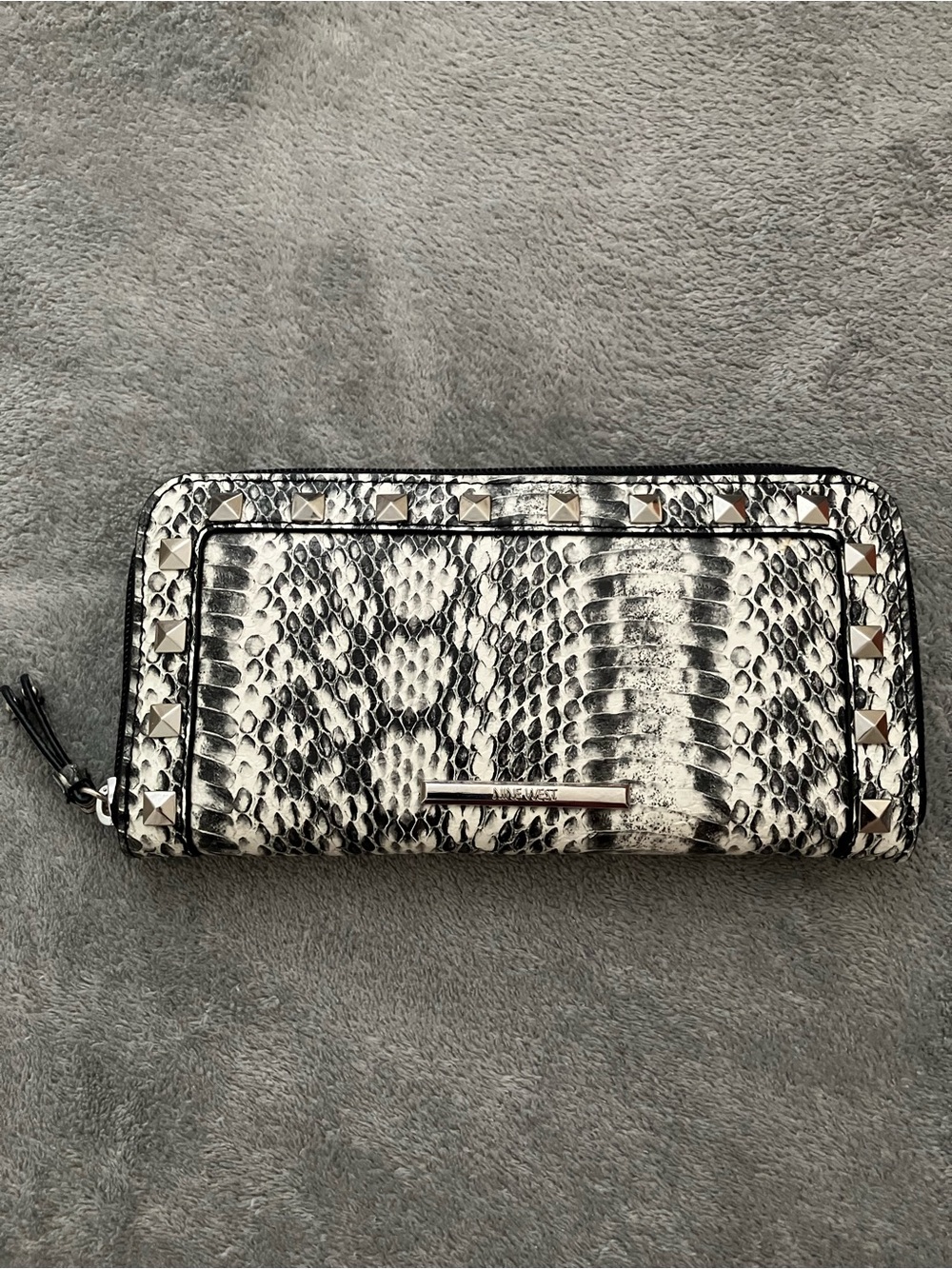 Nine West Snake Print Zip Around Wallet